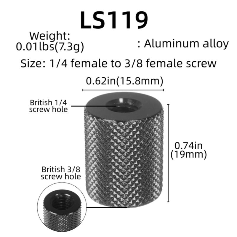 Aluminum 1/4inch Female To 3/8inch Female Thread Converters For DSLR Camera Microphones Stand Webcam