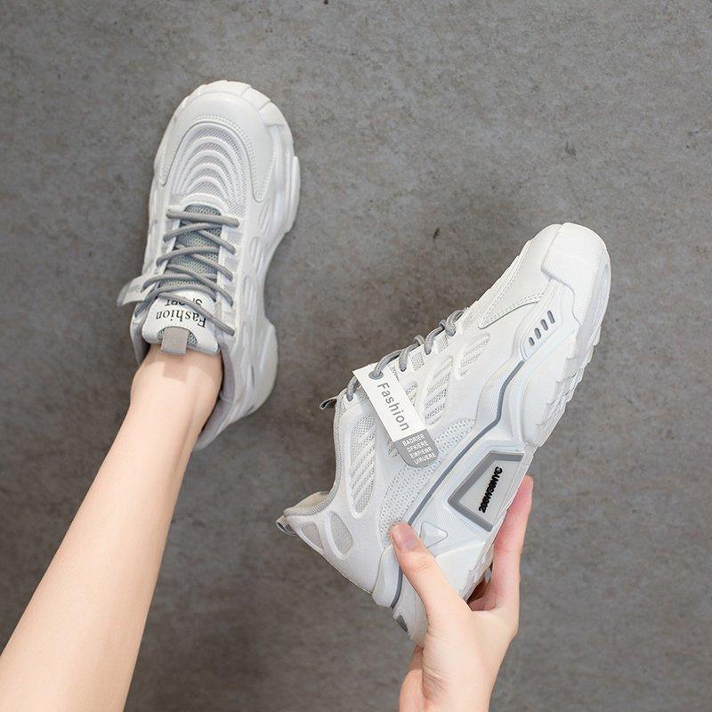 Fashion Women's thick-soled sneakers women's casual dad shoes basket style women's sports mesh lace-up vulcanized shoes