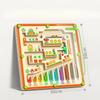Montessori Magnetic Color Number Mushroom House Maze Wooden Toys For Toddler Toys Children Maze Walking Ball Early Learning Sets