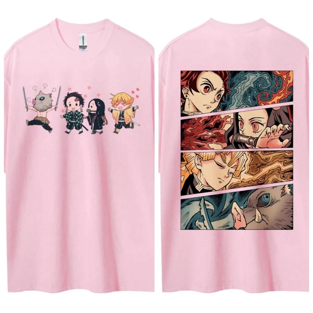 Hot Sale Demon Slayer Japanese Hot-blooded Anime Classic Loose Casual Oversized Short-sleeved Comfortable Soft Cotton Summer New Tee Oversized Top