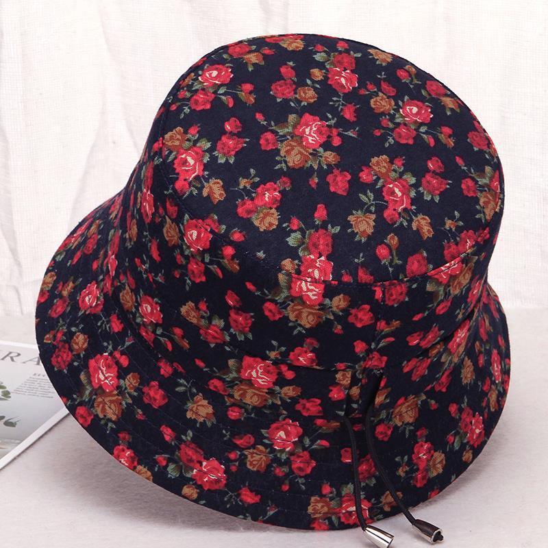 Elderly Women Sun Hat With Adjustable Brim For Spring Fall Sun Protection Cotton Fabric