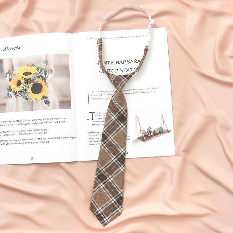 Japanese Striped Tie For Women And Men Polyester School Uniform Accessory