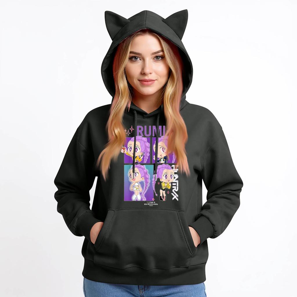 Ladies Fashion Casual Long Sleeve Printed Round Neck Hoodie Pullover Top With  Pockets