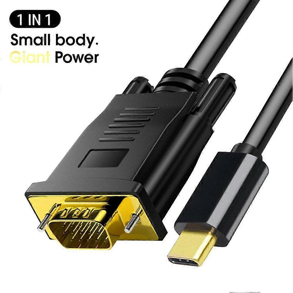 USB C TYPEC To VGA Cable 1080P Type C To VGA Converter Adapter Cable for Laptop