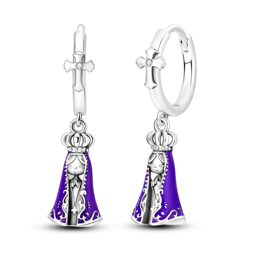 Silver Plated U Round Heart Shape CZ Zircon Earrings Hoop Earrings For Women DIY Making Jewelry Gift