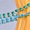 Titanium Titanium Steel Blue Rice Beadsloga Clavicle Chain