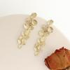 French Romantic Metal Flower Dangle Earrings: Light Luxury, High-End, and Fashionably Unique for Women