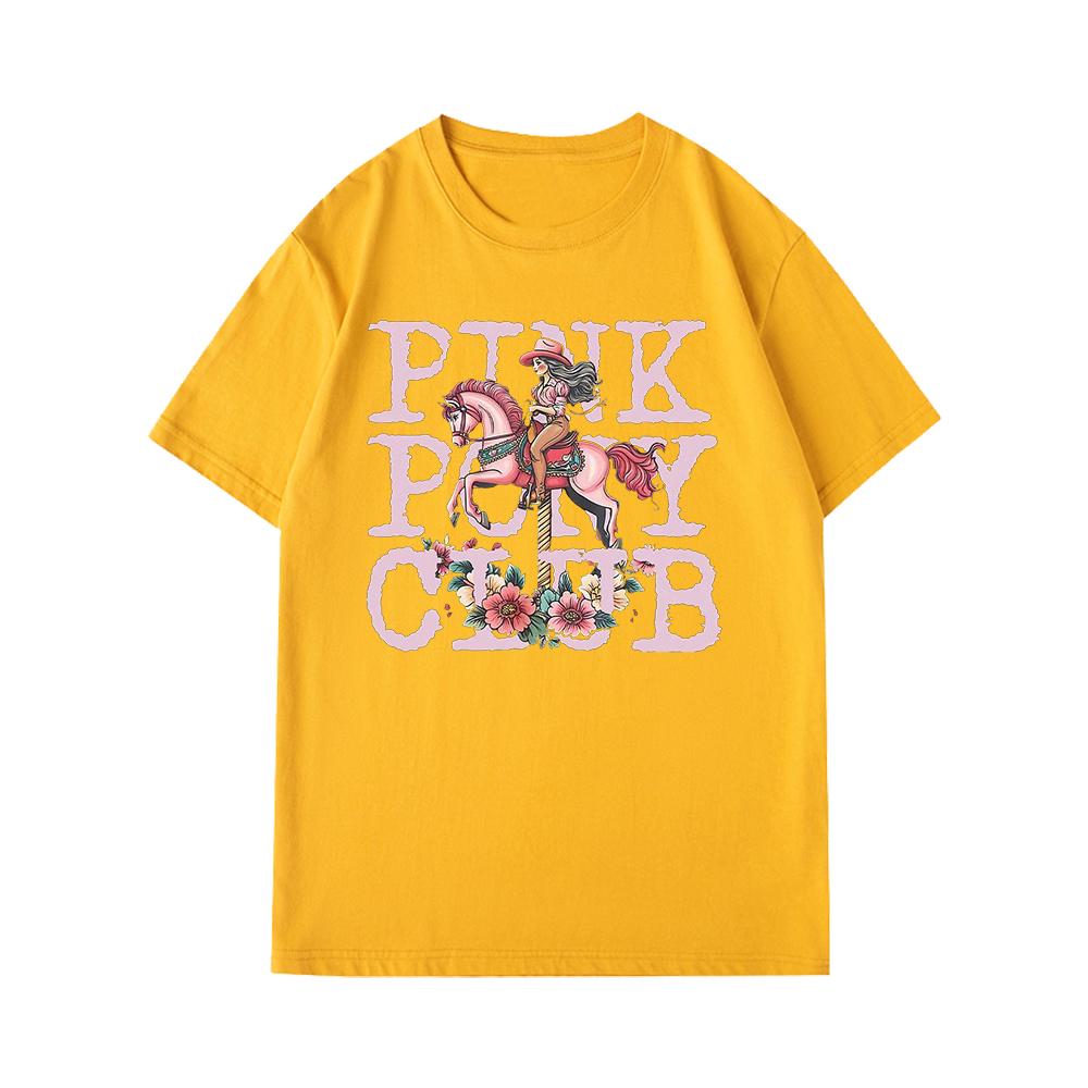 Pink Pony Club T-Shirt Summer Casual Cotton T-Shirt Breathable Comfortable Men's T-shirts Oversized Men's Clothing Y2k Clothes