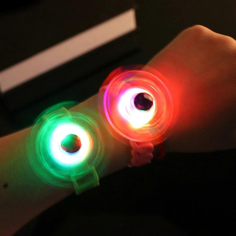 Glowing Spinner Watch Antistress Toy Funny Party Dressing Costume Accs Fidget Wristband Toy Novelty Anxiety Reduce Gag Multicolor