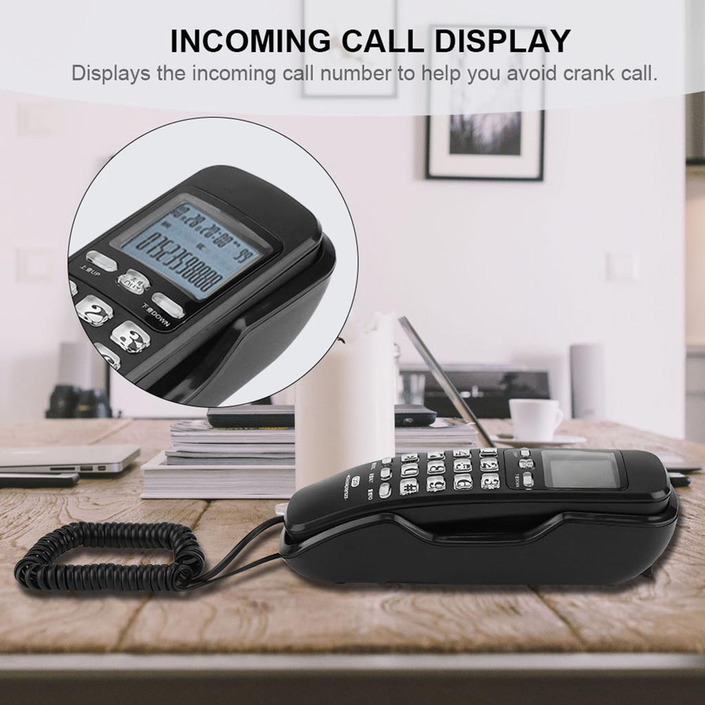 Last Number Redial Wall Telephone Call Records Checking Noise Cancelling Landline Wall Phones