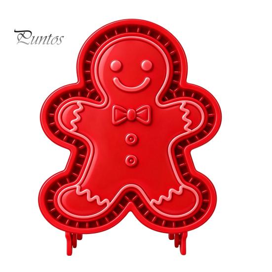 Party Snack Baking Kit Christmas Cookie Cutter, Push Type Integrated Mold, Plastic Holiday Biscuit Stampers Clay Decorating Tool for Kitchen Supplies