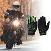 HEROFFIX Motorcycle Gloves, Mesh, Anti-Slip, Shockproof, Breathable, Heat Dissipation, Pellet Flock, Bicycle, Outdoor, 1 Pair Black Green XL