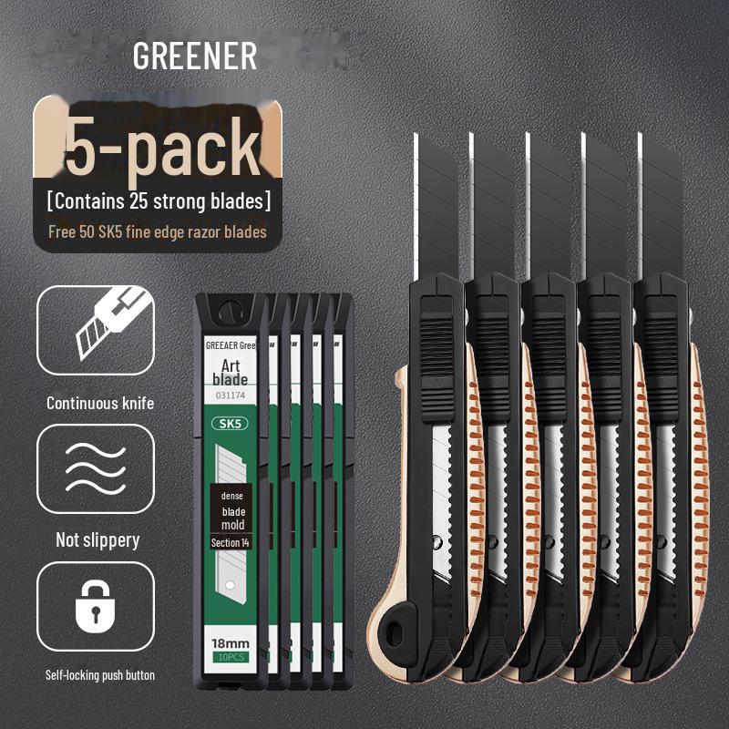 Green Forest Heavy-Duty All-Steel Utility Knife: Industrial-Grade, Thickened, Durable, Large Wallpaper & Paper Cutter