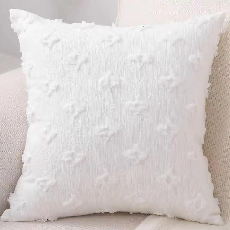 Gray Pillow Tufted Tassel Pillow Moroccan Sofa Cushion Ethnic Retro Style Model Room Decorative Cushion