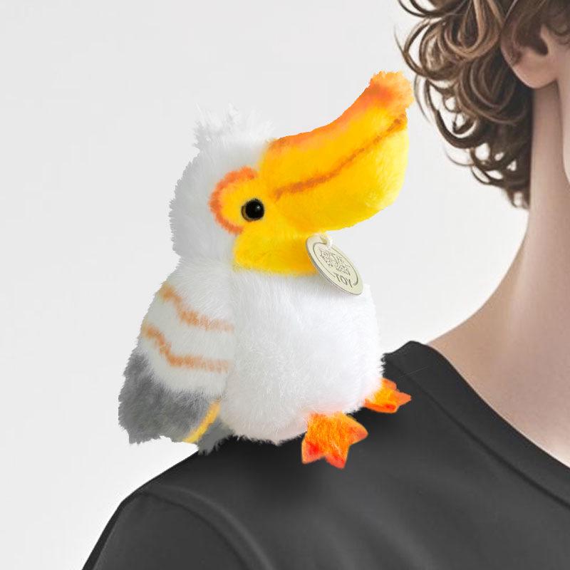 Parrot Plush Toy with Slap Bracelet - Small Bird Shoulder Pendant & Zoo Figurine