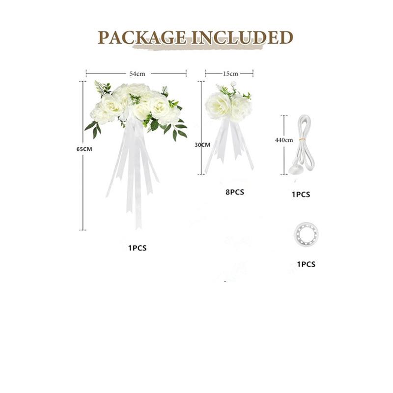 Wedding Car Decoration Set: Artificial Floral Arrangements & Main Car Flowers