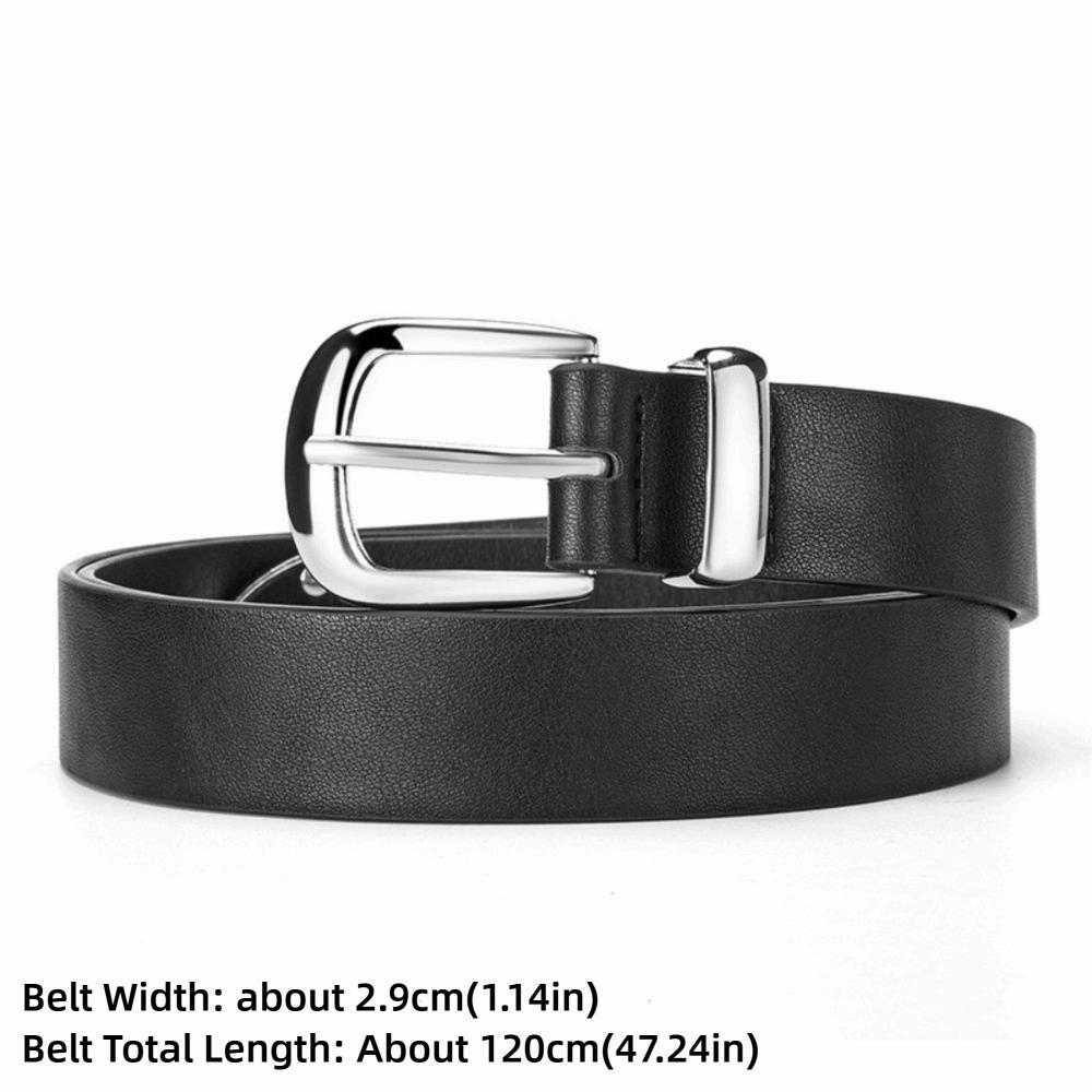 Fashion PU Leather Waist Belt Black Adjustable Needle Buckle Belt Casual Waistband for Women Men