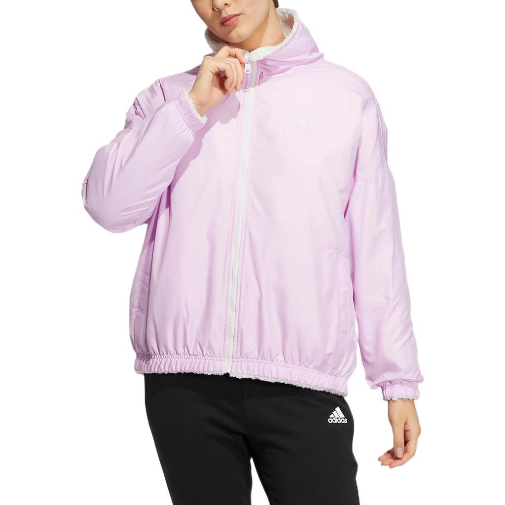 adidas Sportswear Metrevboa Reversible Sherpa Jacket Women White Pink HM7111