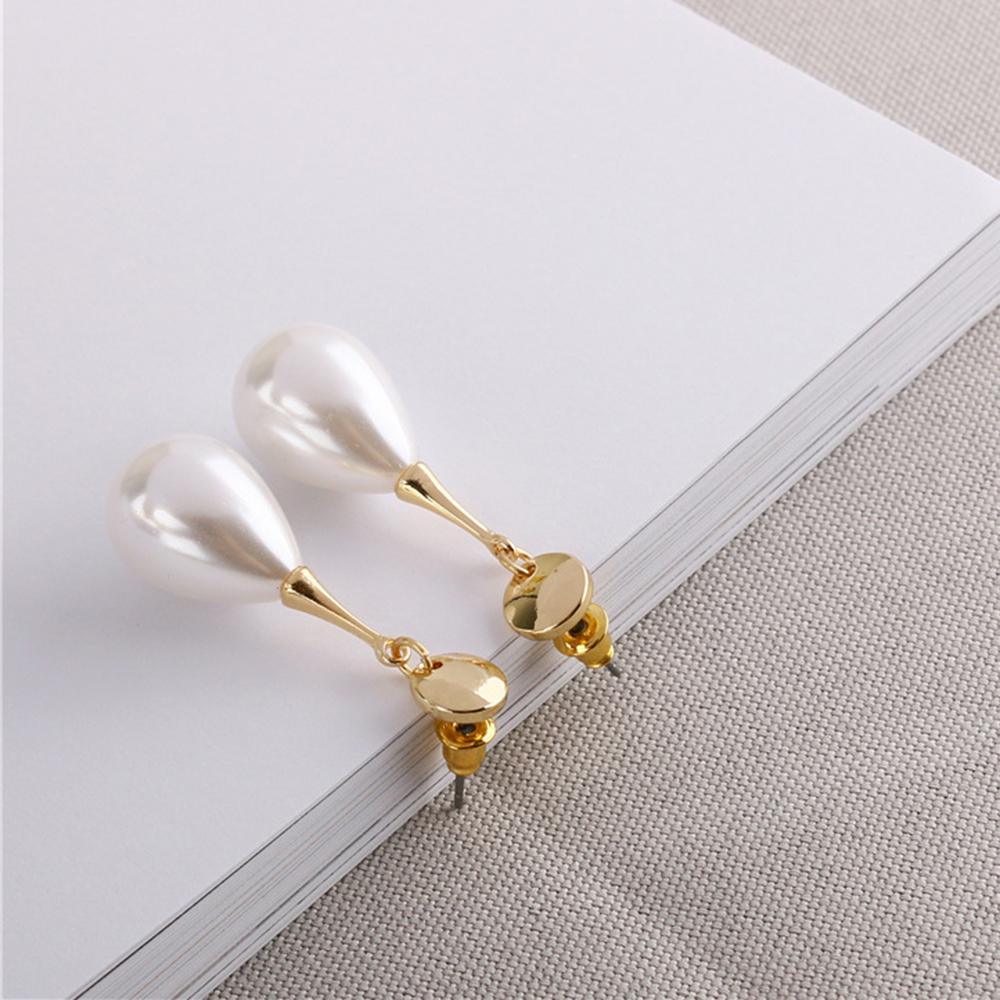 Elegant Waterdrop Simple Pearl Clip On Earrings Charm Pendant Simulated Pearl Geometric No Pierced For Women Wedding jewelry