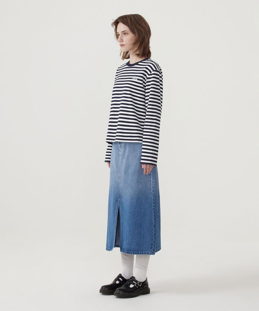 Covernat Woman Denim Long Skirt Blue