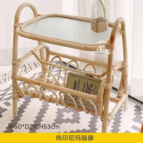 Japanese style natural rattan small tea table living room tea table living room furniture sofa