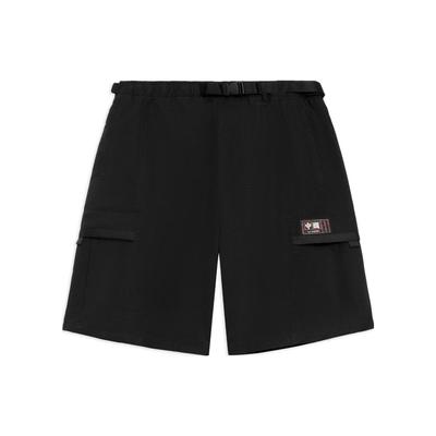 Li Ning Sport Fashion Serie Colorblock Taillendetail Straight Leg Shorts Herrenshorts Schwarz AKSS501-3