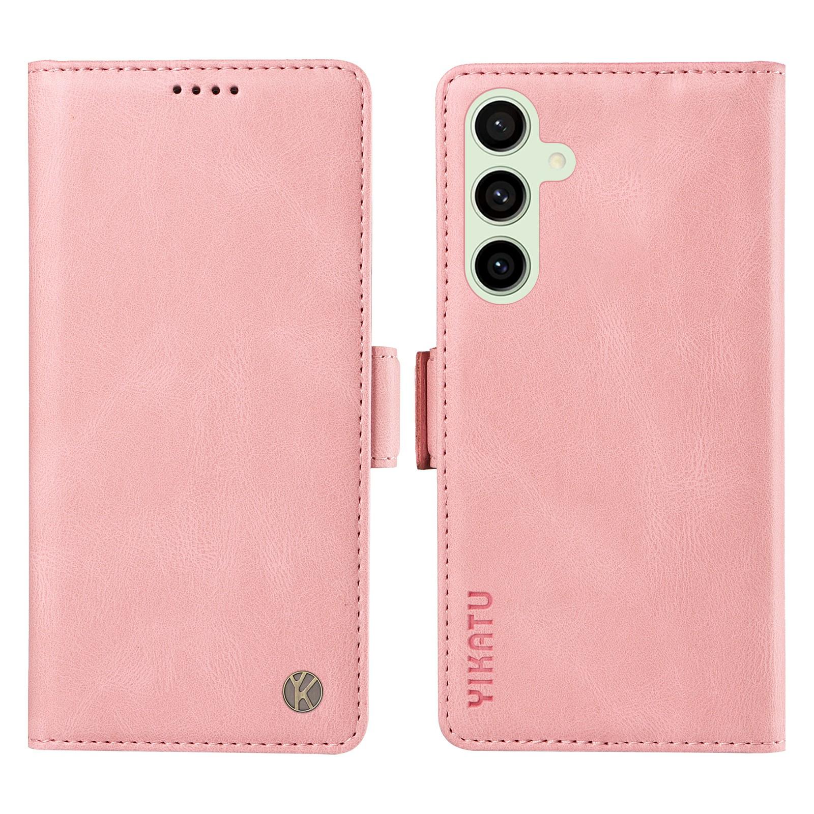 

For Samsung Galaxy S24 FE Case Skin-Touch Wallet Leather Phone Cover Pink