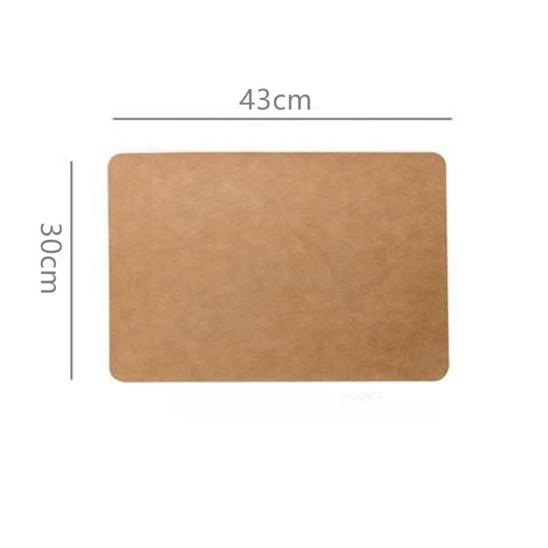 Leichtes Luxus-Tischset aus massivem Leder, kaffeebraun, PVC-Tischset, wasserdicht, ölbeständig, wärmeisolierte Teller, Schüssel, Pad, Tischdekoration