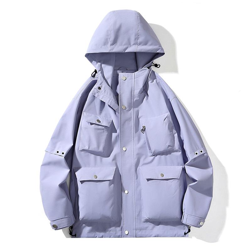 Spring and Autumn Couples New High Quality Thin Jacket Casual Hooded Men's Detachable Hat Outdoor Jacket