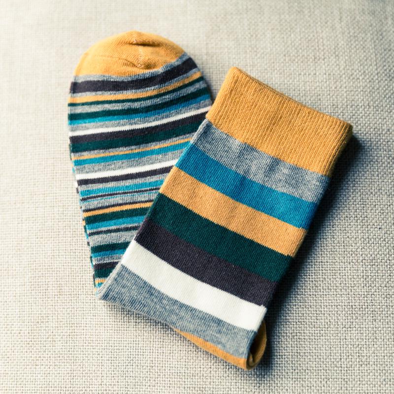 New Arrival High Quality Combed Cotton Men Polka Dot Strip Happy Socks  Color  Designer Casual Novelty Dress Business