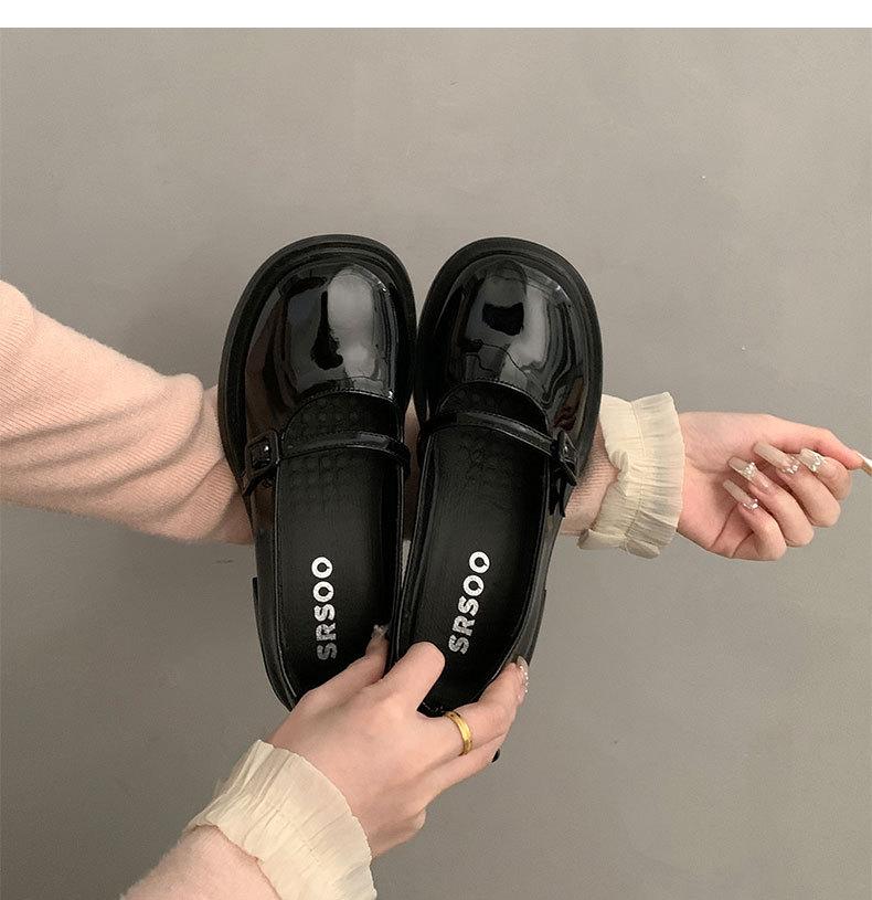 

Простые черные туфли на толстом французском каблуке с круглым носком, женские, новые весенне-осенние туфли Мэри Джейн с неглубоким носком 39 чёрный