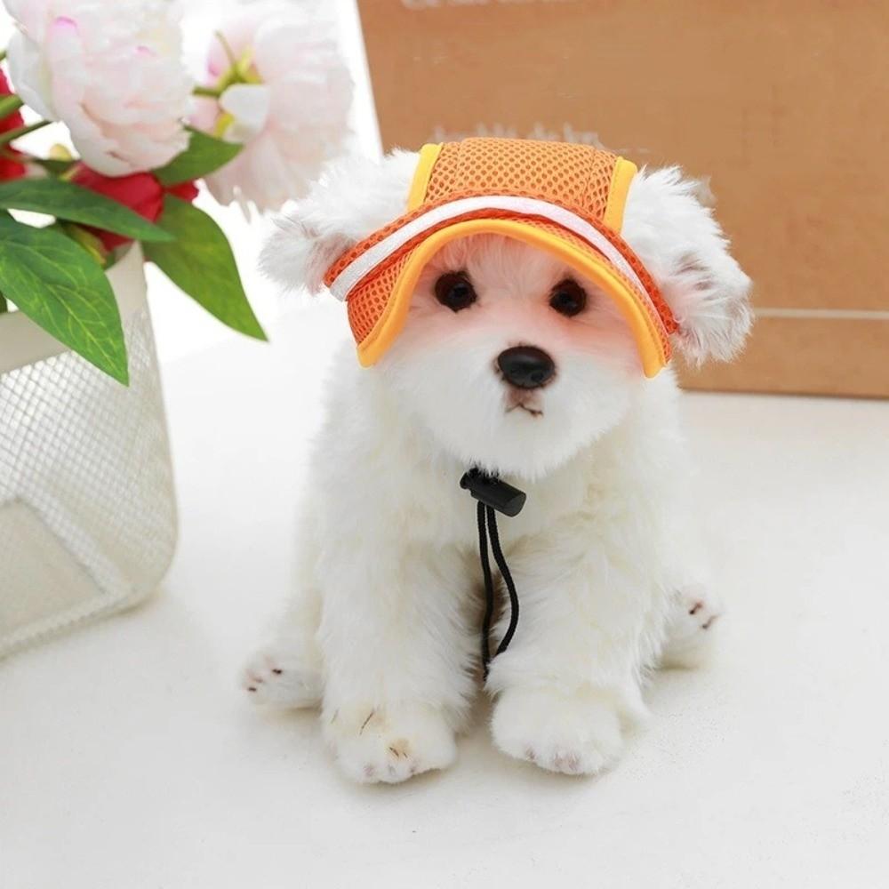 with Ear Holes Puppy Sun Protection Cap Breathable Dog Visor Hat Pet Mesh Sun Hat  for Dogs Cats