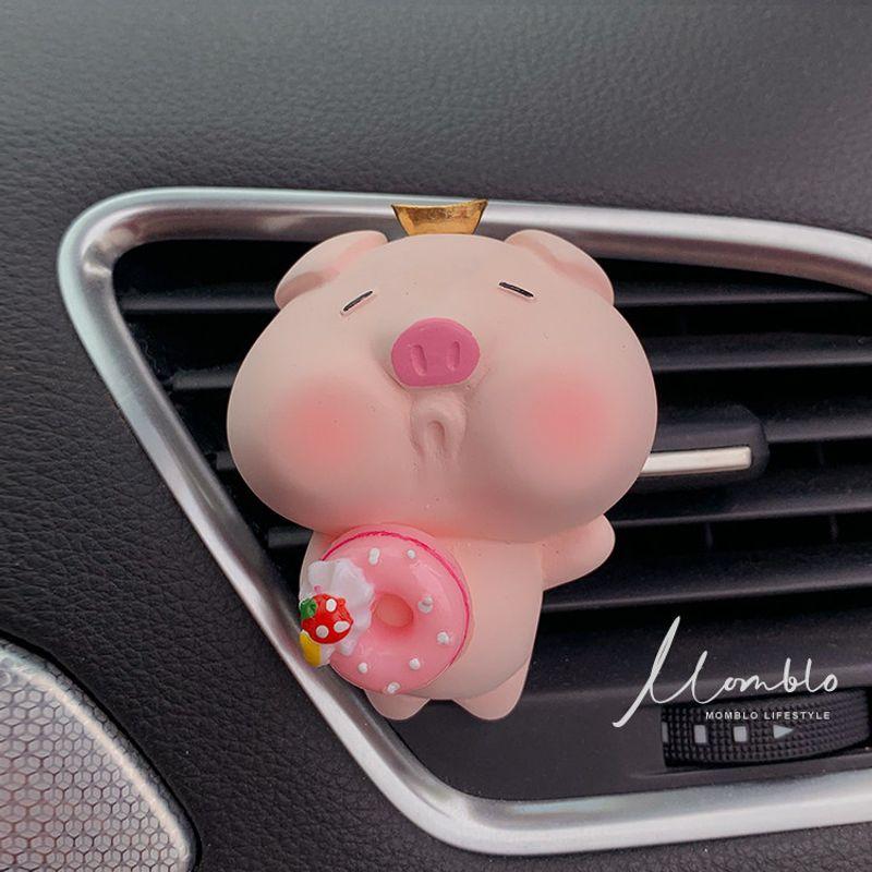 Cute Pouty Pig Car Air Conditioning Vent Perfume Pendant Aroma Decoration Popular Handmade Car Fragrance Stone