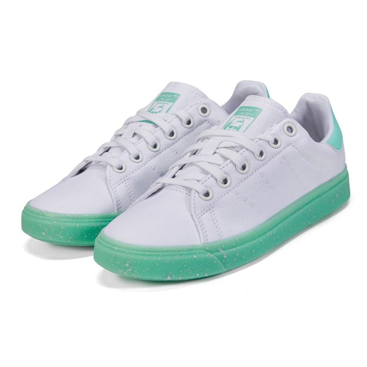 Adidas Originals Stan Smith Vulc Non-Slip Shock Absorption Low-Top Skate Shoes Women Sneaker White Green FX8683