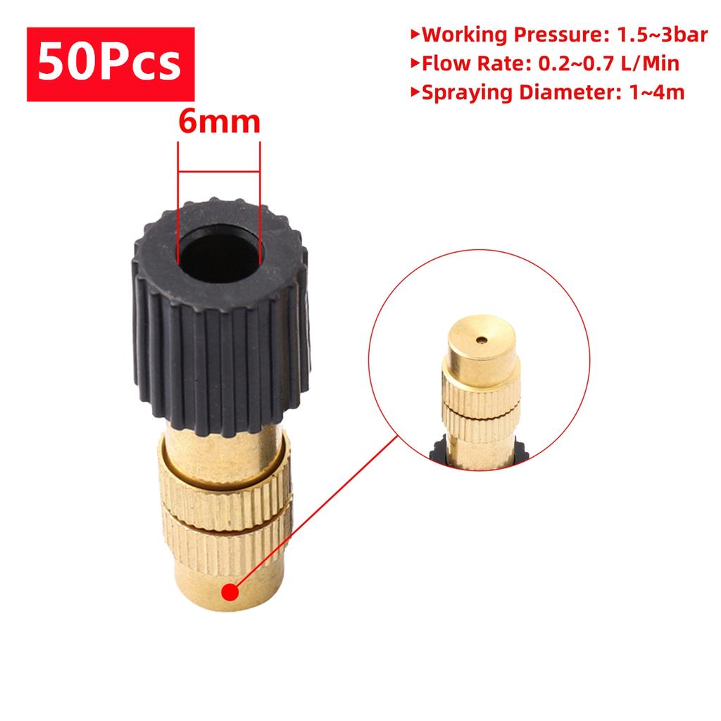 Brass Atomization Mist Nozzle 4/7mm 6mm 8mm Interface Barb Spray Head Garden Greenhouse Irrigation Cooling Humidifying Sprinkler