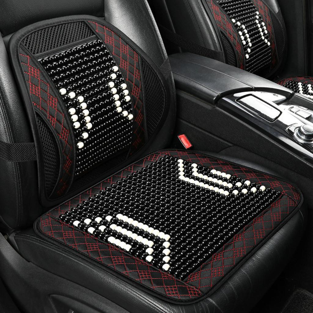 Beaded Comfort Seat Cover Ventilated Cooling Seat Pad Lumbar Back Brace Support Cushion Universal Car Chair Accessories
