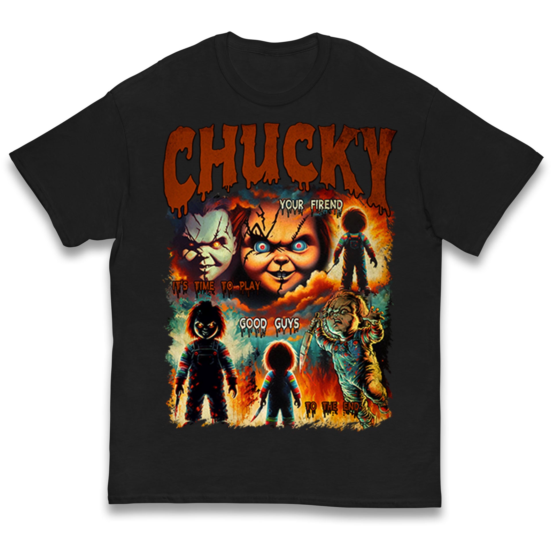 Chucky Doll Good Guys Halloween Bootleg Kids T Shirt 100