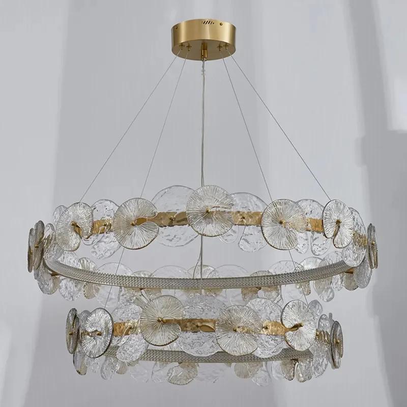 Nordic modern luxury LED chandelier living room dining room bedroom glass chandelier indoor lighting home decoration hanging