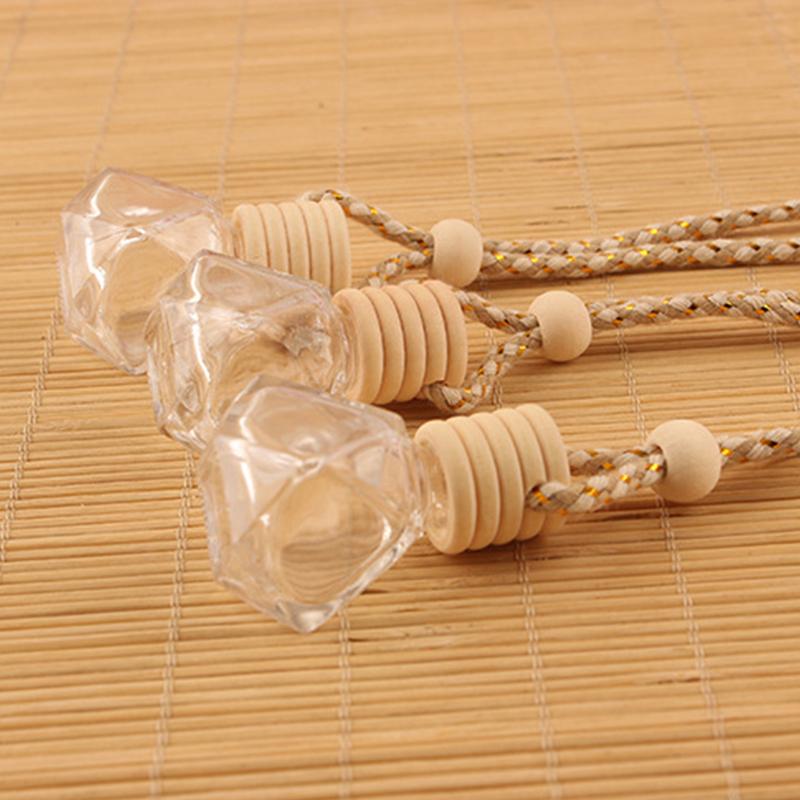 5pcs 8/10ml Transparent Car Air Freshener Perfume Bottle Pendant Ornament Essential Oil Diffuser Fragrance Hanging Empty