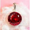 925 Sterling Silver 17Ct Round Red Ruby NATURAL   Gemstone Pendant