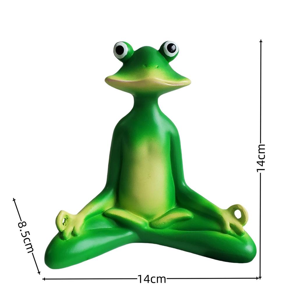 Zen Meditation Frog Monk Alien Resin Ornament for Yoga and Courtyard Decor