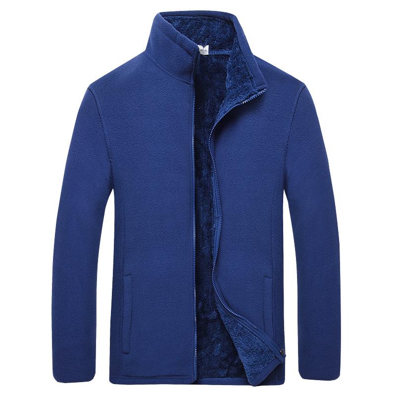 Men's Warm Windproof Fleece Jacket - Thick, Loose-Fit Polar Fleece Cardigan for Autumn and Winter.