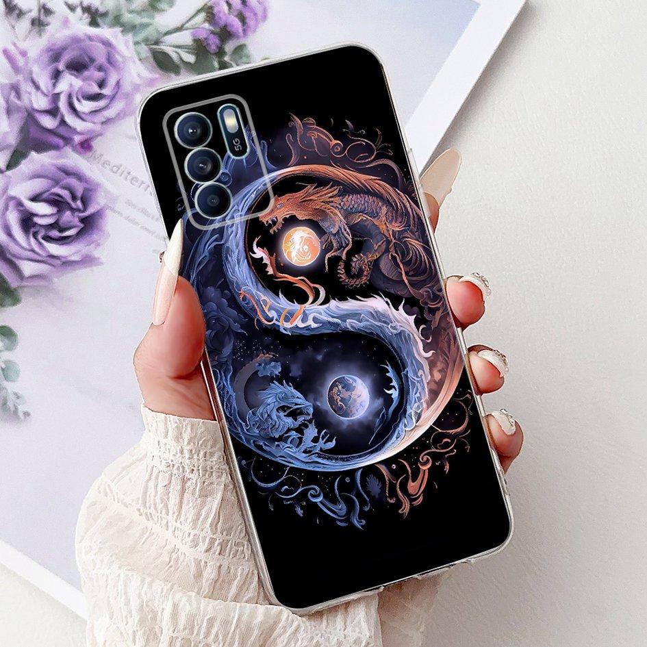 Für OPPO Reno 6 6Z 5G Hülle CPH2237 CPH2251 Cover Mode Blume Weiches Silikon Stoßfänger auf OPPO Reno6 Pro CPH2249 Reno6 CPH2235 Kappe