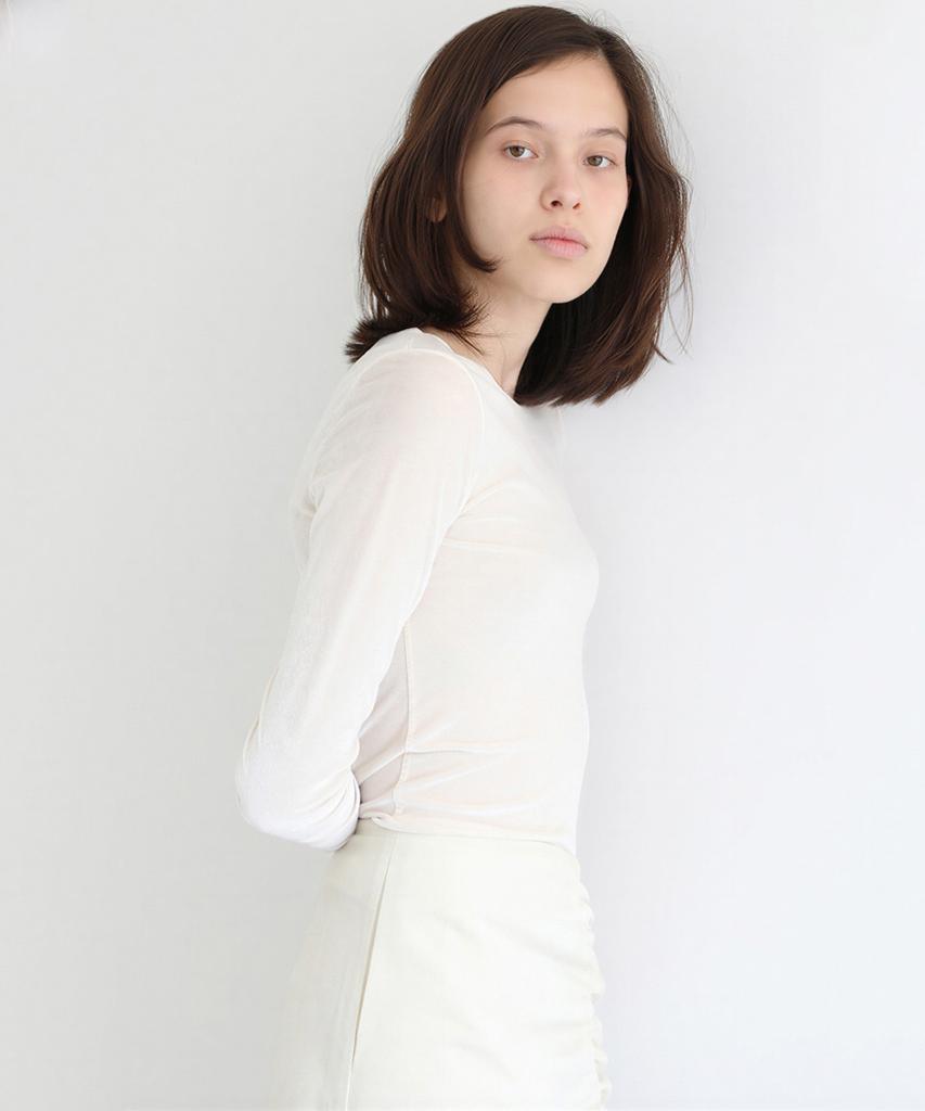 Peulmo Velvet Long Sleeve Top [Dark Green]