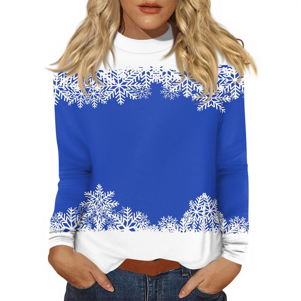 Cămăși de toamnă casual cu mânecă lungă Hanorac cu imprimeu vintage Pulover cu gât înalt