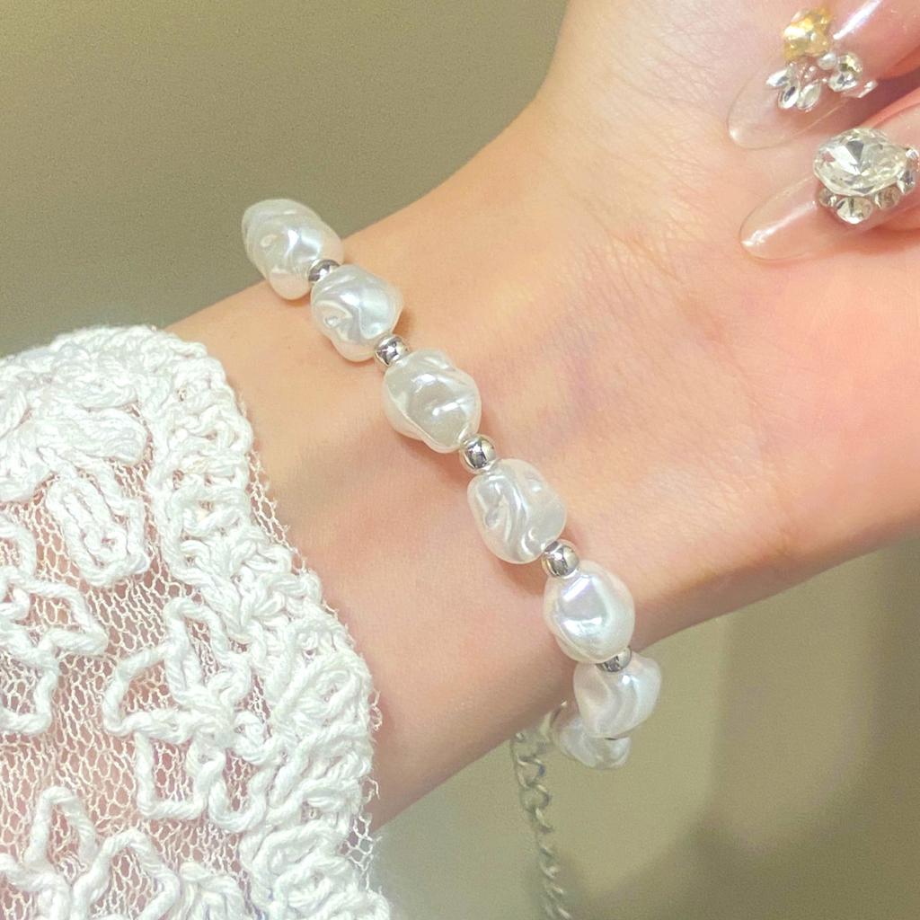 Baroque Shaped Imitation Pearl Bracelet New Special Fashionable Luxurious High-End Elegant Bead Bracelet Women's Party Jewelry