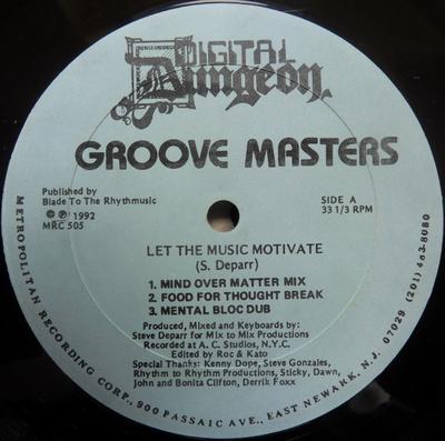 12inch Record GROOVE MASTERS - Let The Music Motivate MRC505 Digital Dungeon 1992 US Dance & Electronica Used