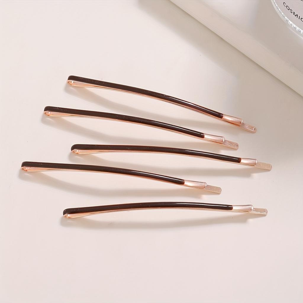 5Pcs Korean-style Long Hair Clip for adults, simple one-piece hair accessory with large drop-edge design and Korean-inspired horizontal clasp