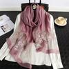 Luxury Women Hijab Shiny Lace Scarf Silk Soft Wool Shawls And Wraps Embroidery Flower Thin Scarves Foulard Female Bufanda New