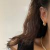 Minimalist Glossy Water Drop Ear Cuffs with Starburst Zircon